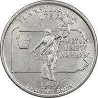 سکه کوارتر دلار 1999P ایالتی (پنسیلوانیا) - AU - آمریکا