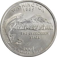 سکه کوارتر دلار 2007P ایالتی (واشنگتن) - AU - آمریکا
