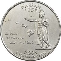 سکه کوارتر دلار 2008P ایالتی (هاوایی) - AU - آمریکا