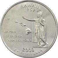 سکه کوارتر دلار 2008D ایالتی (هاوایی) - AU - آمریکا