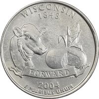 سکه کوارتر دلار 2004P ایالتی (ویسکانسین) - AU - آمریکا