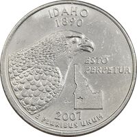 سکه کوارتر دلار 2007P ایالتی (آیداهو) - AU - آمریکا