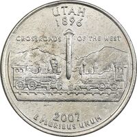 سکه کوارتر دلار 2007D ایالتی (یوتا) - AU - آمریکا