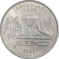 سکه کوارتر دلار 2003P ایالتی (آرکانزاس) - AU - آمریکا