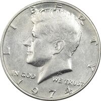سکه نیم دلار 1974 کندی - AU50 - آمریکا