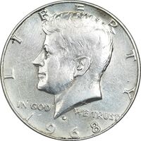 سکه نیم دلار 1968D کندی - EF45 - آمریکا