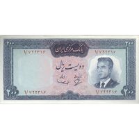 اسکناس 200 ریال (بهنیا - سمیعی) پرفیکس 1 - تک - AU55 - محمد رضا شاه