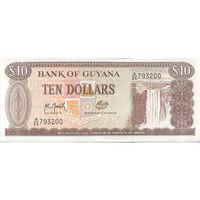 اسکناس 10 دلار بدون تاریخ (1966-1992) جمهوری - تک - UNC63 - گویان