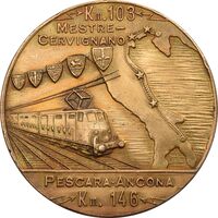 مدال یادبود برقی سازی شبکه راه آهن 1959 - AU - ایتالیا