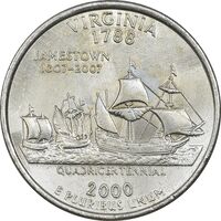 سکه کوارتر دلار 2000P ایالتی (ویرجینیا) - AU - آمریکا
