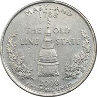 سکه کوارتر دلار 2000D ایالتی (مریلند) - EF - آمریکا