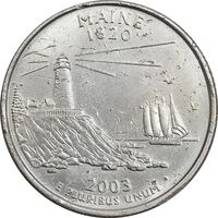 سکه کوارتر دلار 2003D ایالتی (مین) - AU - آمریکا