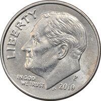 سکه 1 دایم 2010P روزولت - AU58 - آمریکا
