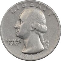 سکه کوارتر دلار 1966 واشنگتن - EF40 - آمریکا