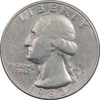 سکه کوارتر دلار 1983D واشنگتن - EF40 - آمریکا