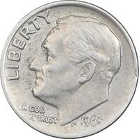 سکه 1 دایم 1965 روزولت - EF40 - آمریکا