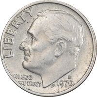 سکه 1 دایم 1970D روزولت - EF40 - آمریکا