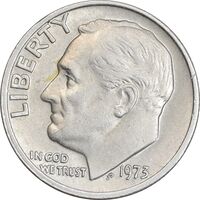 سکه 1 دایم 1973 روزولت - EF40 - آمریکا