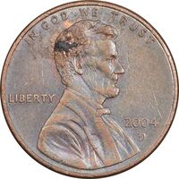 سکه 1 سنت 2004D لینکلن - EF45 - آمریکا
