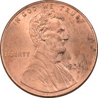سکه 1 سنت 2001 لینکلن - MS61 - آمریکا