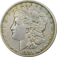 سکه یک دلار 1891 مورگان - EF40 - آمریکا
