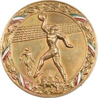 مدال یادبود هشتمین دوره مسابقات قهرمانی والیبال نظامی جهان - AU - محمد رضا شاه