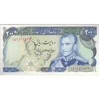 اسکناس 200 ریال (انصاری - مهران) شهیاد آریامهر - تک - AU55 - محمد رضا شاه