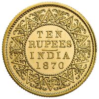 سکه 10 روپیه طلای ویکتوریا
