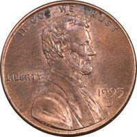 سکه 1 سنت 1995D لینکلن - MS61 - آمریکا