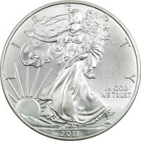 مدال یادبود 1 دلار 2011 عقاب - MS65 - آمریکا