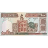 اسکناس 1000 ریال (نوربخش - عادلی) امضاء کوچک - شماره بزرگ - تک - UNC62 - جمهوری اسلامی