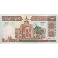 اسکناس 1000 ریال (نوربخش - عادلی) امضاء کوچک - شماره بزرگ - تک - AU55 - جمهوری اسلامی