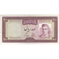 اسکناس 100 ریال (آموزگار - سمیعی) نوشته سیاه - تک - EF40 - محمد رضا شاه
