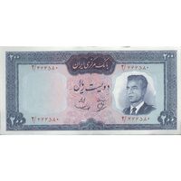 اسکناس 200 ریال (بهنیا - سمیعی) - تک - AU55 - محمد رضا شاه