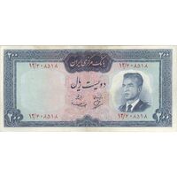 اسکناس 200 ریال (بهنیا - سمیعی) - تک - EF40 - محمد رضا شاه