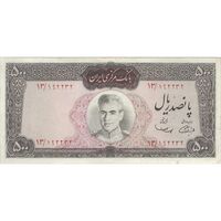 اسکناس 500 ریال (آموزگار - سمیعی) نوشته قرمز - تک - EF45 - محمد رضا شاه