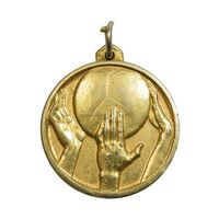 مدال آویز ورزشی برنز بسکتبال - طلایی - EF - محمد رضا شاه