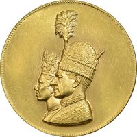 مدال طلا تاجگذاری 1346 - 35 گرمی - MS63 - محمد رضا شاه
