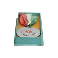 مدال یادبود 2500 سال بنیانگذاری شاهنشاهی برای جوانان شیر و خورشید سرخ - با جعبه فابریک - UNC - محمد رضا شاه