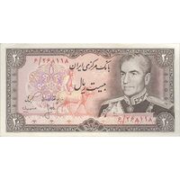 اسکناس 20 ریال (انصاری - مهران) ریال بسته - تک - AU58 - محمد رضا شاه