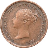 سکه 1/2 فارتینگ 1844 تاج - ویکتوریا - EF45 - انگلستان