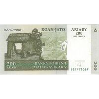 اسکناس 200 آریاری 2004 جمهوری سوم - Rasamoelina - تک - UNC64 - ماداگاسکار