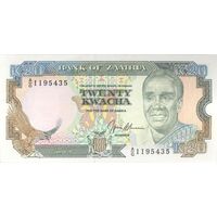 اسکناس 20 کواچا بدون تاریخ (1990-1991) جمهوری - Jacques A. Bussières - تک - UNC62 - زامبیا