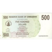 اسکناس 500 دلار 2006 جمهوری - تک - UNC62 - زیمبابوه