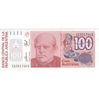 اسکناس 100 آئوسترال بدون تاریخ (1989-1990) جمهوری فدرال - RDP, JGF² - تک - UNC63 - آرژانتین