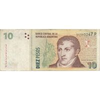 اسکناس 10 پزو بدون تاریخ (2014) جمهوری فدرال - JCF, JD¹ - تک - VF30 - آرژانتین