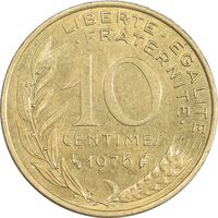 سکه 10 سانتیم 1976 (ماریان) جمهوری کنونی - AU55 - فرانسه