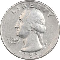 سکه کوارتر دلار 1985P واشنگتن - EF45 - آمریکا