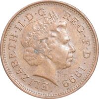سکه 1 پنی 1999 الیزابت دوم - EF45 - انگلستان