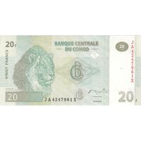 اسکناس 20 فرانک 2003 جمهوری دموکراتیک - تک - UNC64 - کنگو